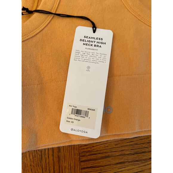ALO SEAMLESS DELIGHT BRA GOLDEN ORANGE XS - Picture 4 of 4